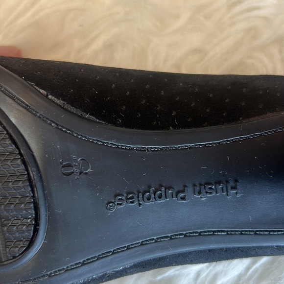 Hush Puppies Black Leather Open Toe Heels Size 7 - Picture 9 of 15